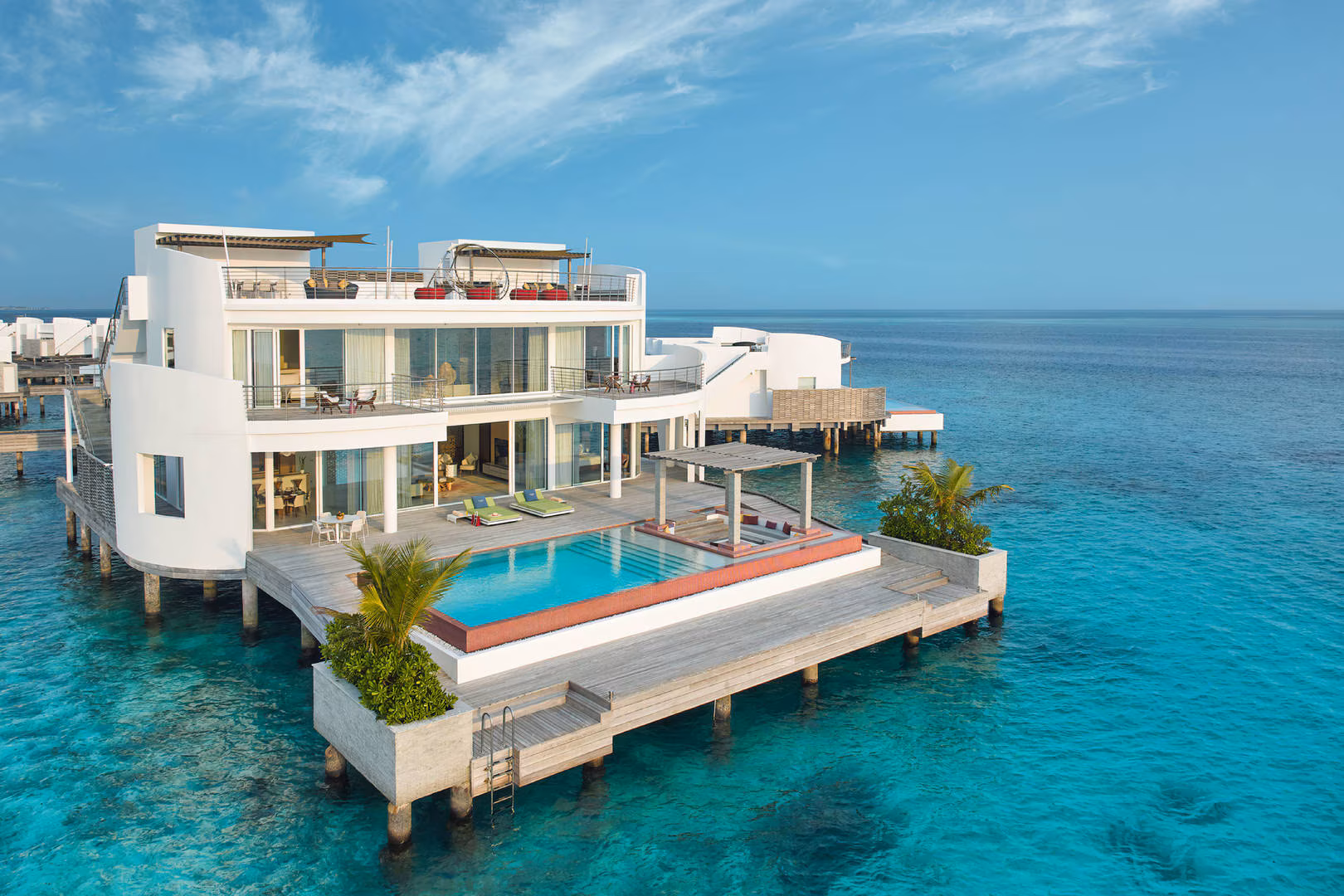 Three Bedroom Olhahali Water Retreat with Pool - Elegant 1-guest oceanfront accommodation at Jumeirah Olhahali Island Maldives featuring premium furnishings and stunning Maldives views