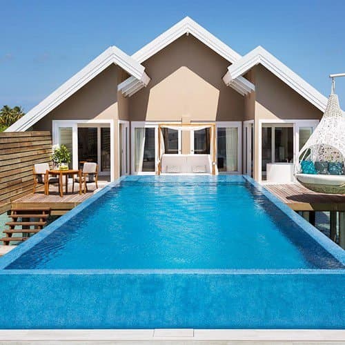 Temptation Pool Water Villa - Elegant 1-guest oceanfront accommodation at LUX* South Ari Atoll featuring premium furnishings and stunning Maldives views