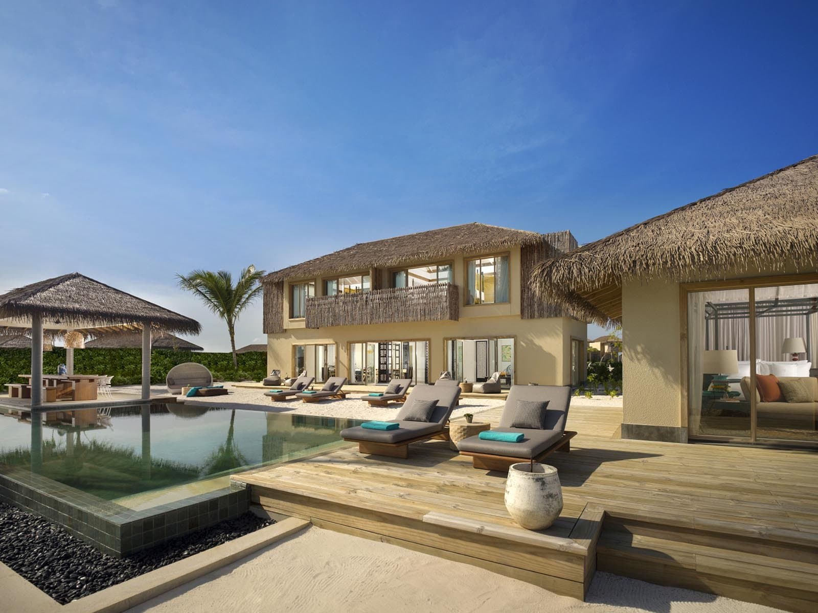 Three Bedroom Lagoon Pool Residence - Elegant 1-guest oceanfront accommodation at InterContinental Maldives Maamunagau Resort featuring premium furnishings and stunning Maldives views