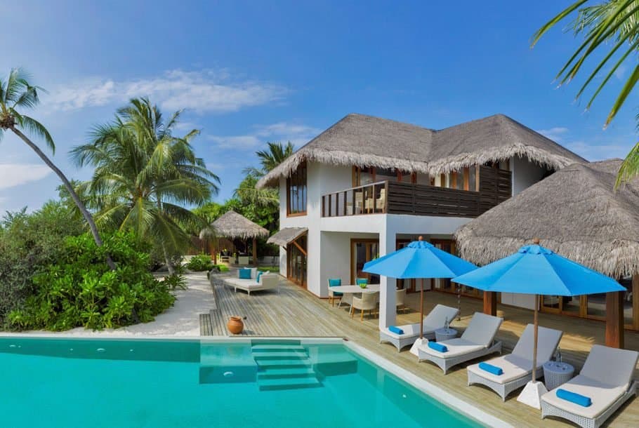 Three Bedrooms Beach Pool Residence - Elegant 1-guest oceanfront accommodation at Dusit Thani Maldives featuring premium furnishings and stunning Maldives views
