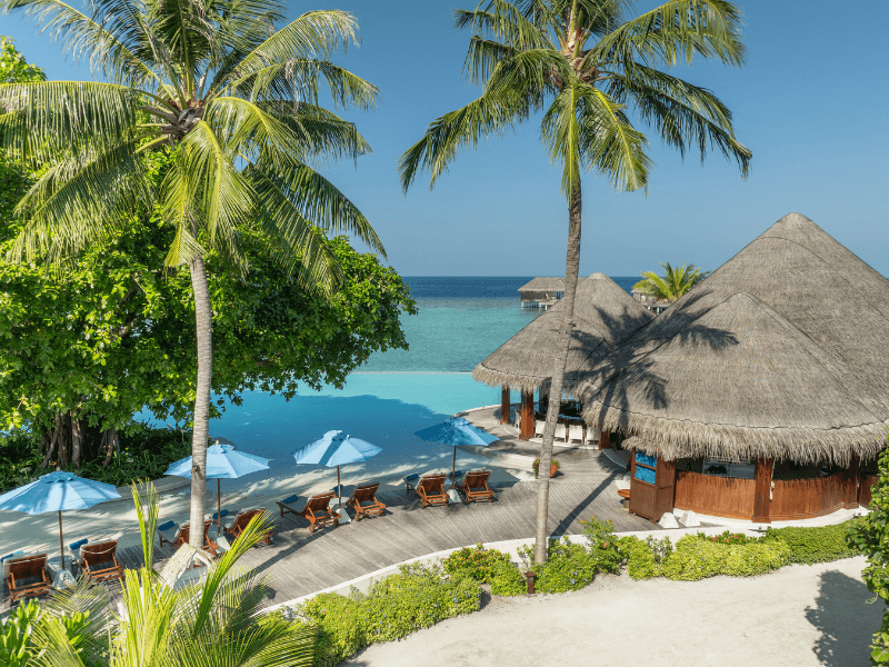 Sand Bar - Sophisticated fine dining restaurant at Dusit Thani Maldives featuring elegant tropical ambiance and gourmet cuisine