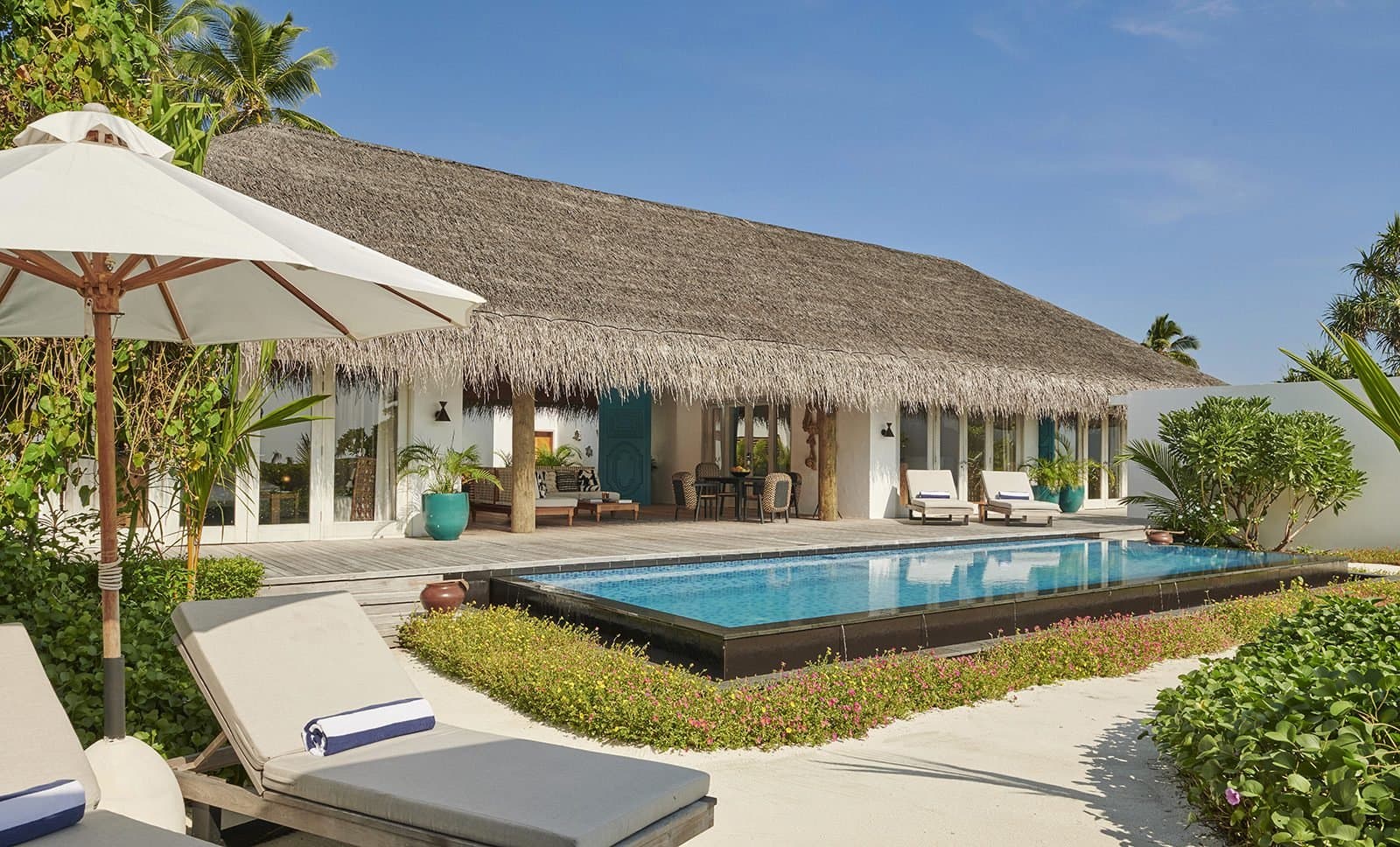 Three Bedroom Beach Sunset Villa with Private Pool - Elegant 1-guest oceanfront accommodation at Sirru Fen Fushi Private Lagoon Resort featuring premium furnishings and stunning Maldives views