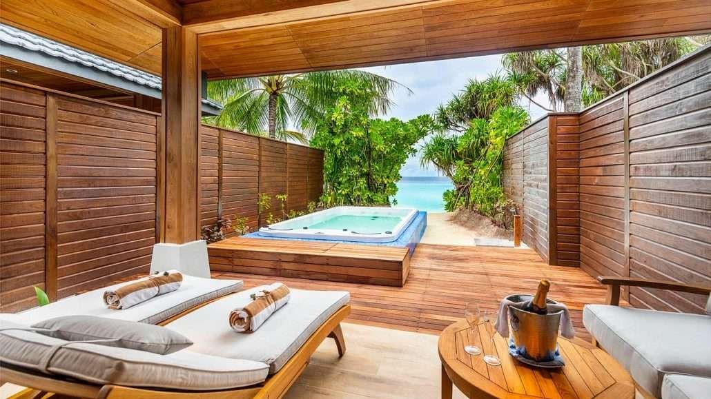Beach Suite With Jacuzzi - Elegant 1-guest oceanfront accommodation at Lily Beach Resort & Spa featuring premium furnishings and stunning Maldives views
