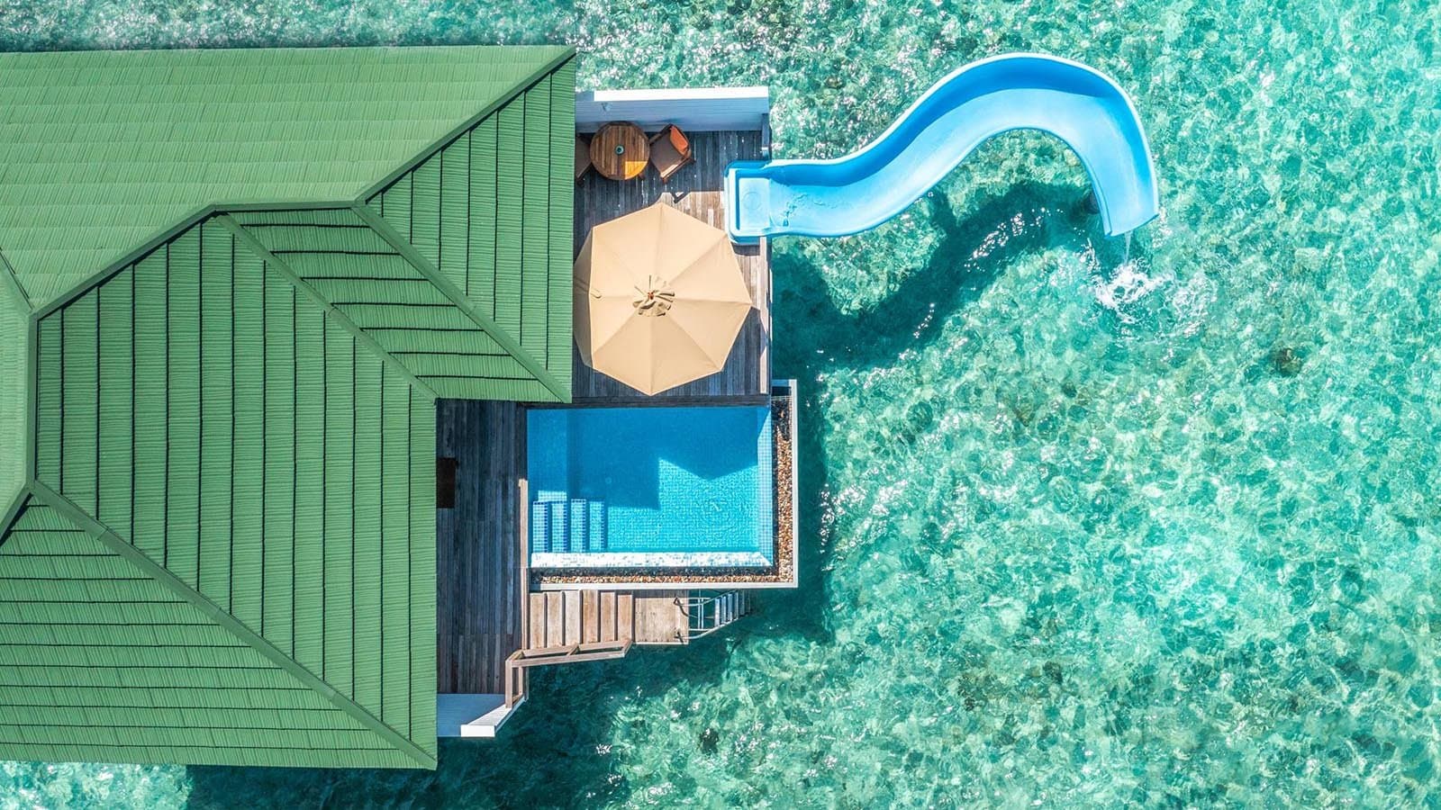 Lagoon Villa with Pool + Slide - Elegant 1-guest oceanfront accommodation at Siyam World Maldives featuring premium furnishings and stunning Maldives views