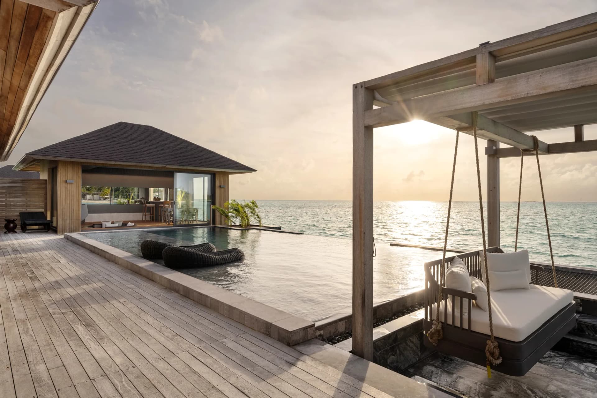 Tranquil Aqua Pool Villa - Elegant 1-guest oceanfront accommodation at Madifushi Private Island featuring premium furnishings and stunning Maldives views