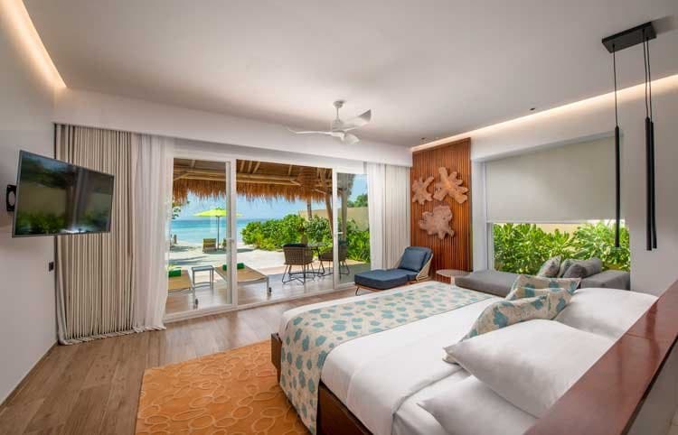 Beach Villas - Elegant 1-guest oceanfront accommodation at Emerald Maldives Resort & Spa featuring premium furnishings and stunning Maldives views