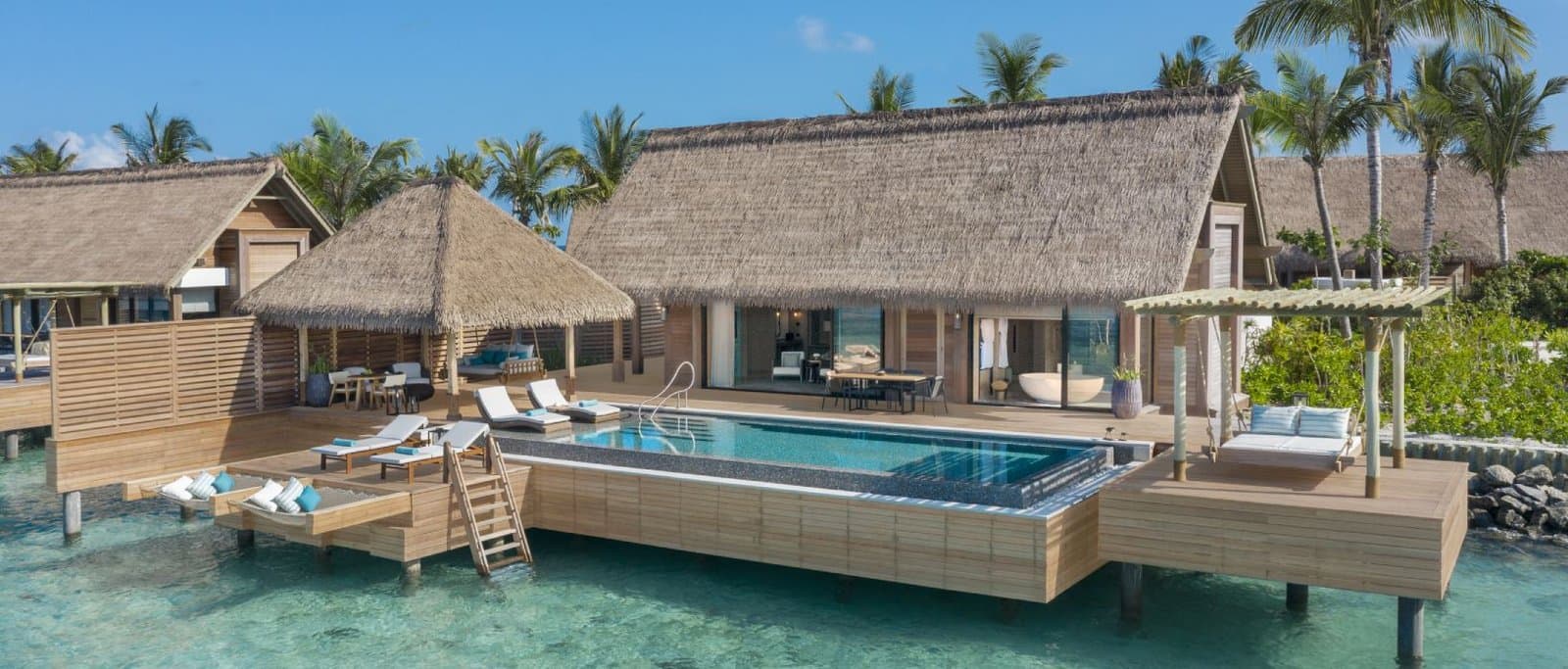 Two Queen Bedded Reef Villa with Pool - Elegant 1-guest oceanfront accommodation at Waldorf Astoria Maldives Ithaafushi featuring premium furnishings and stunning Maldives views