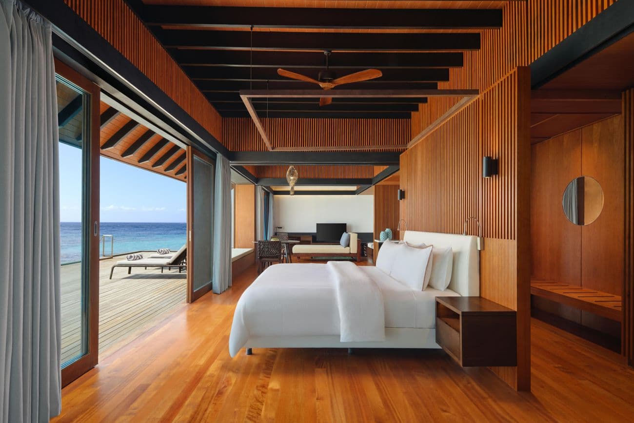 Overwater Villa - Elegant luxury oceanfront accommodation at The Westin Maldives Miriandhoo Resort featuring premium furnishings and stunning Maldives views