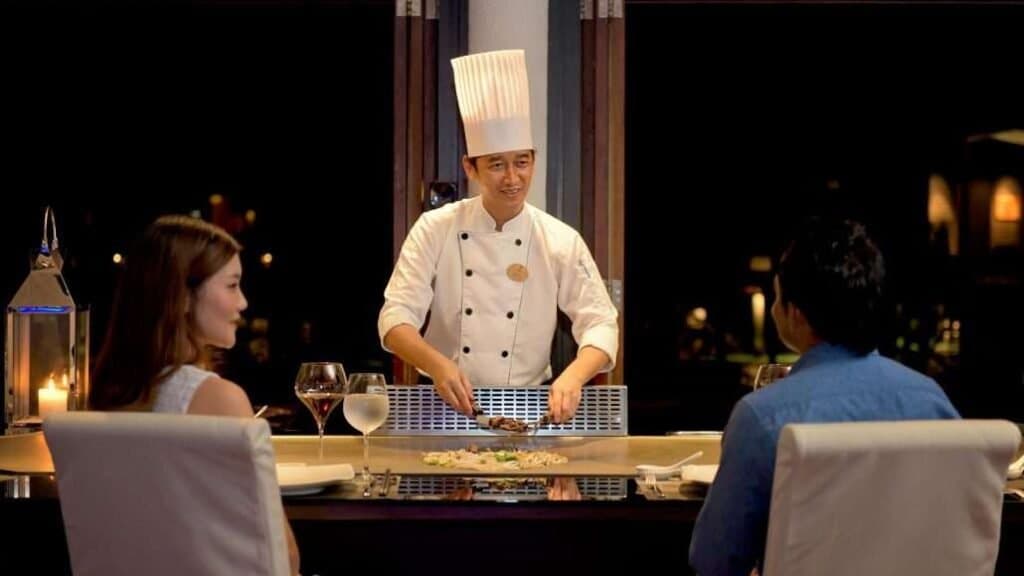 Teppanyaki - Sophisticated Japanese Teppanyaki restaurant at Lily Beach Resort & Spa featuring elegant tropical ambiance and gourmet cuisine