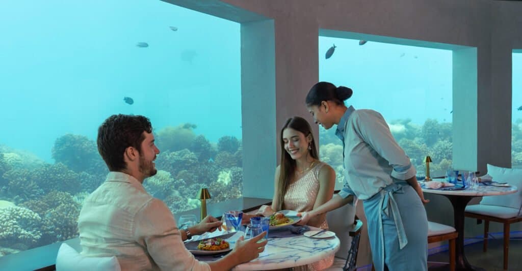 Only Blu - Sophisticated fine dining restaurant at OBLU SELECT Lobigili featuring elegant tropical ambiance and gourmet cuisine