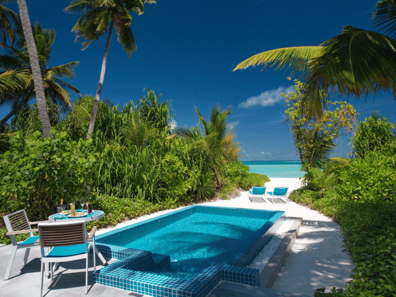 Sunset Beach Pool Villa with Swirl Pool - Elegant 1-guest oceanfront accommodation at Kandima Maldives featuring premium furnishings and stunning Maldives views