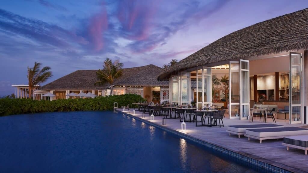 Velaa Bar + Grill - Sophisticated fine dining restaurant at Le Meridien Maldives Resort featuring elegant tropical ambiance and gourmet cuisine