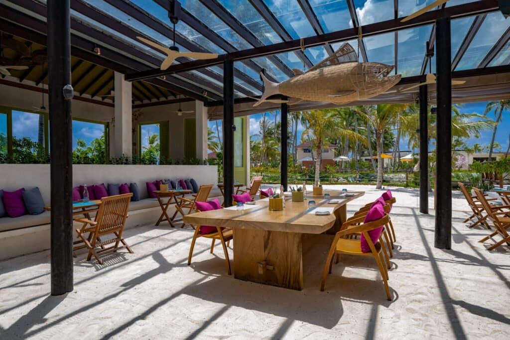 Element X - Sophisticated fine dining restaurant at Oblu Xperience Ailafushi featuring elegant tropical ambiance and gourmet cuisine