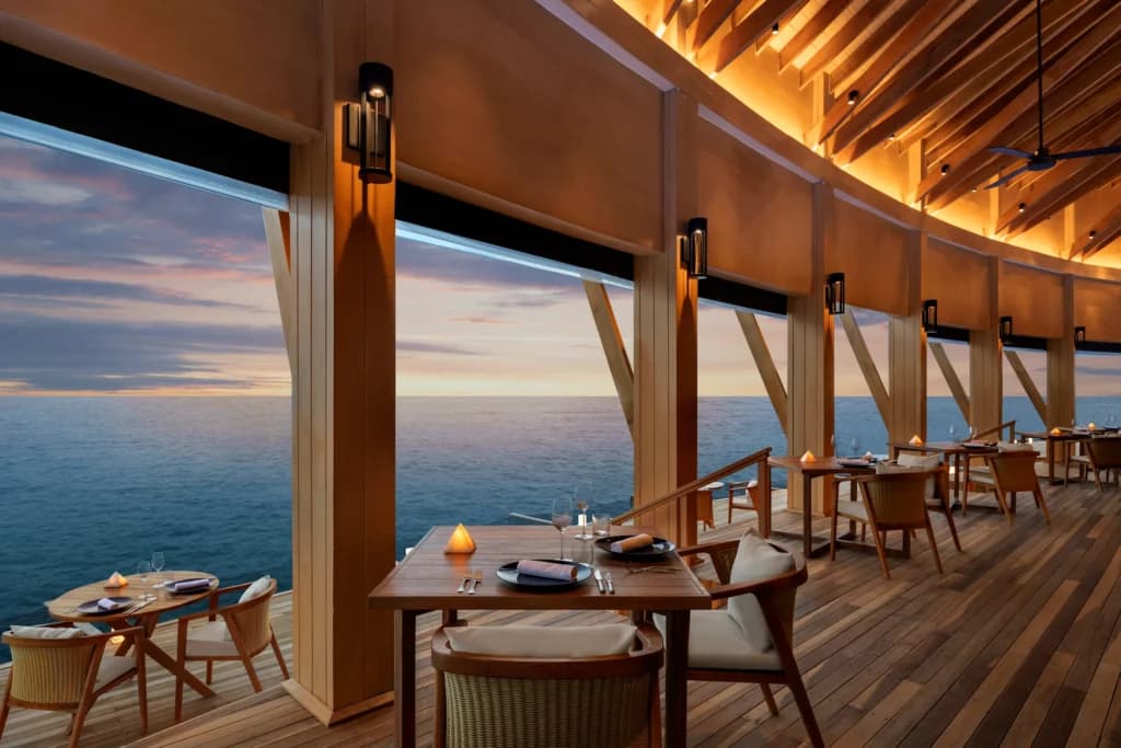 Origin - Sophisticated fine dining restaurant at Hilton Maldives Amingiri Resort & Spa featuring elegant tropical ambiance and gourmet cuisine