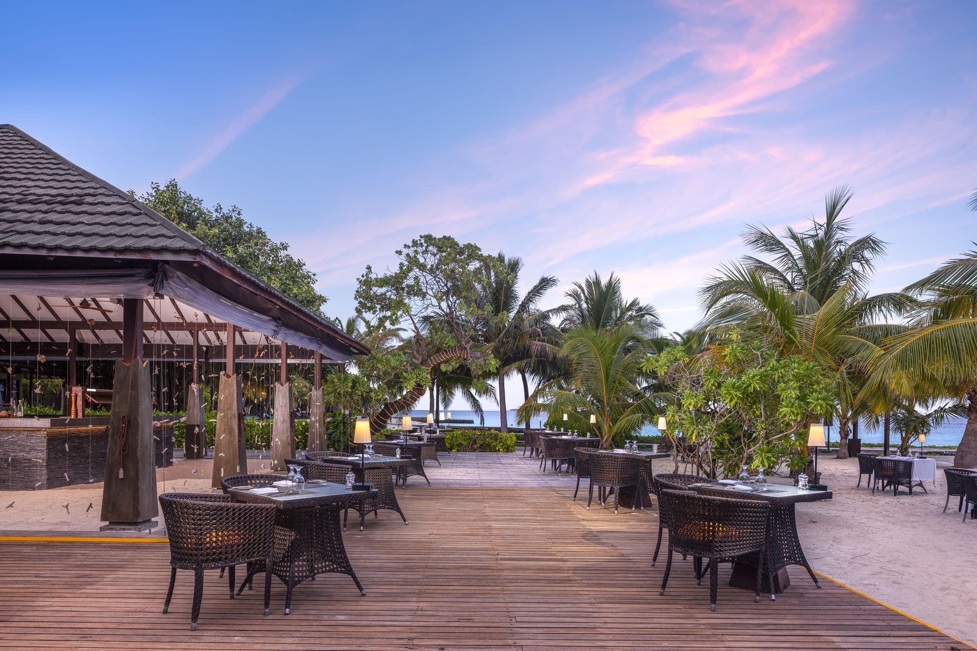 Thavaa Restaurant - Sophisticated Mediterranean restaurant at Adaaran Select Meedhupparu featuring elegant tropical ambiance and gourmet cuisine