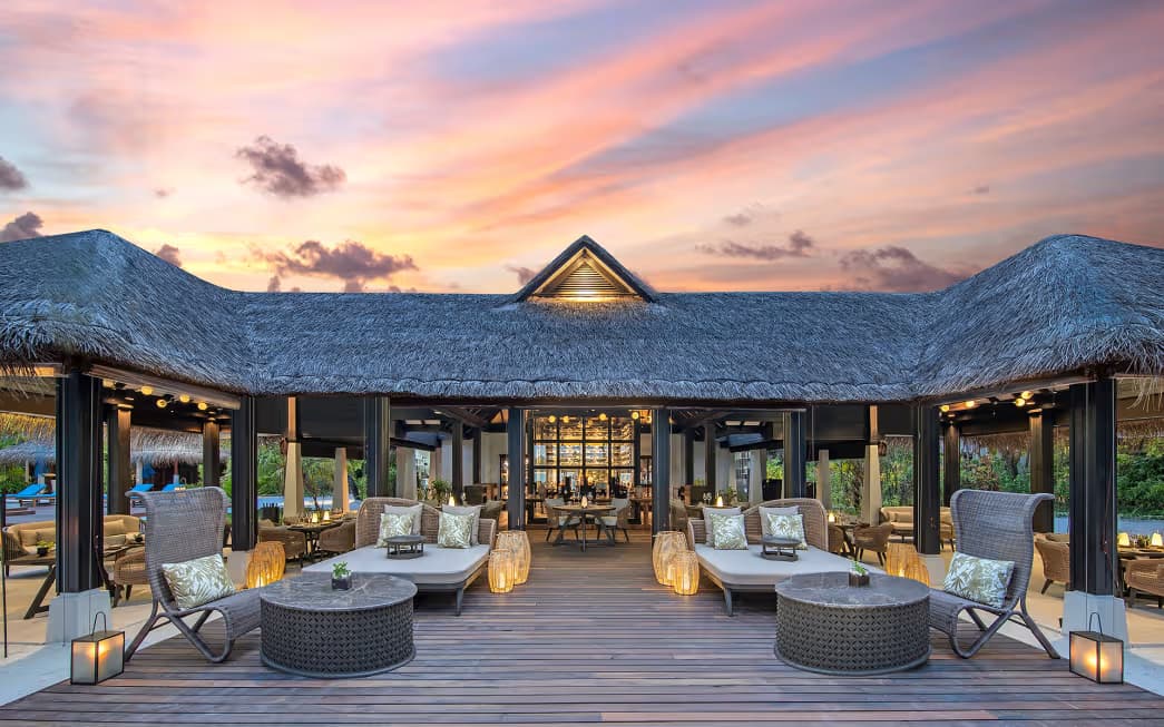 The Living Room - Sophisticated International restaurant at Naladhu Private Island Maldives featuring elegant tropical ambiance and gourmet cuisine