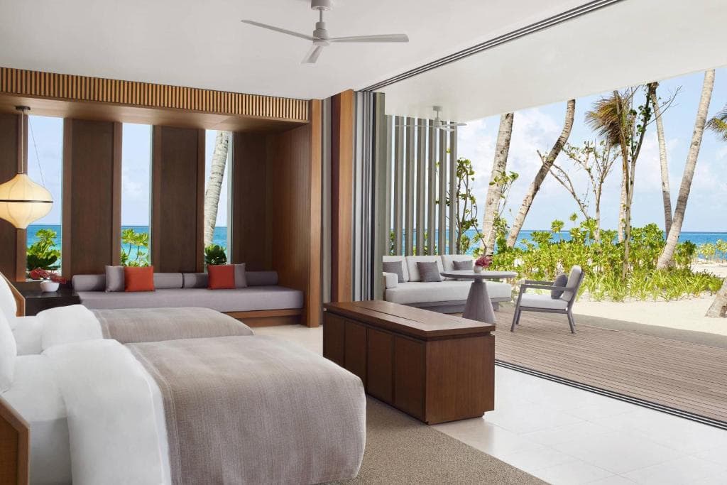 Two Bedroom Beach Pool Villa - Elegant luxury oceanfront accommodation at The Ritz Carlton Maldives Fari Islands featuring premium furnishings and stunning Maldives views