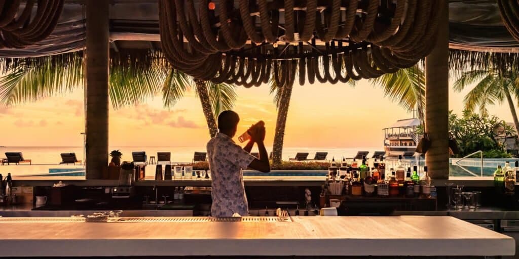 The Pool Bar - Sophisticated Cocktails & Mocktails restaurant at InterContinental Maldives Maamunagau Resort featuring elegant tropical ambiance and gourmet cuisine